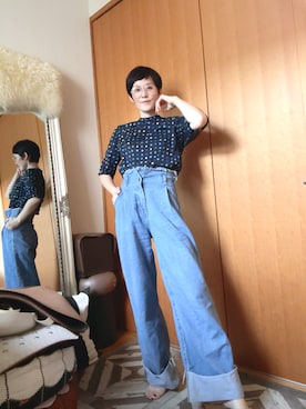 「アイテム（メガネ）」を使った、T.Iさん（レディース・166cm・40代）の秋コーディネート
