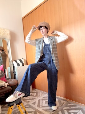 「VINTAGE（ヴィンテージ）のアイテム（ベスト）」を使った、T.Iさん（レディース・166cm）の秋コーディネート