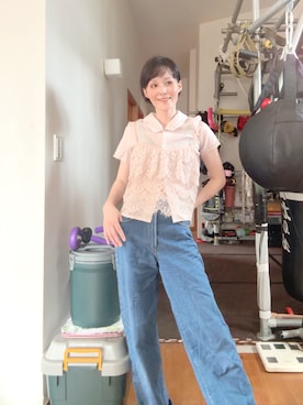 「earth music&ecology（アースミュージックアンドエコロジー）のアイテム（キャミソール、ピンク系）」を使った、T.Iさん（レディース・166cm）の秋コーディネート