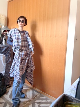 「JUVELLEのアイテム（ワンピース、ブルー系）」を使った、T.Iさん（レディース・166cm）の春コーディネート