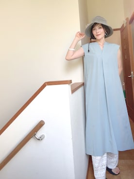 「ROPE' PICNIC（ロペピクニック）のアイテム（ワンピース、ブルー系）」を使った、T.Iさん（レディース・166cm）の夏コーディネート