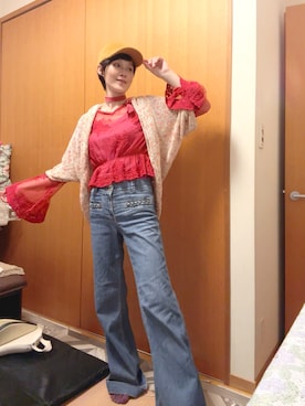 「アイテム（キャップ）」を使った、T.Iさん（レディース・166cm・40代）の秋コーディネート