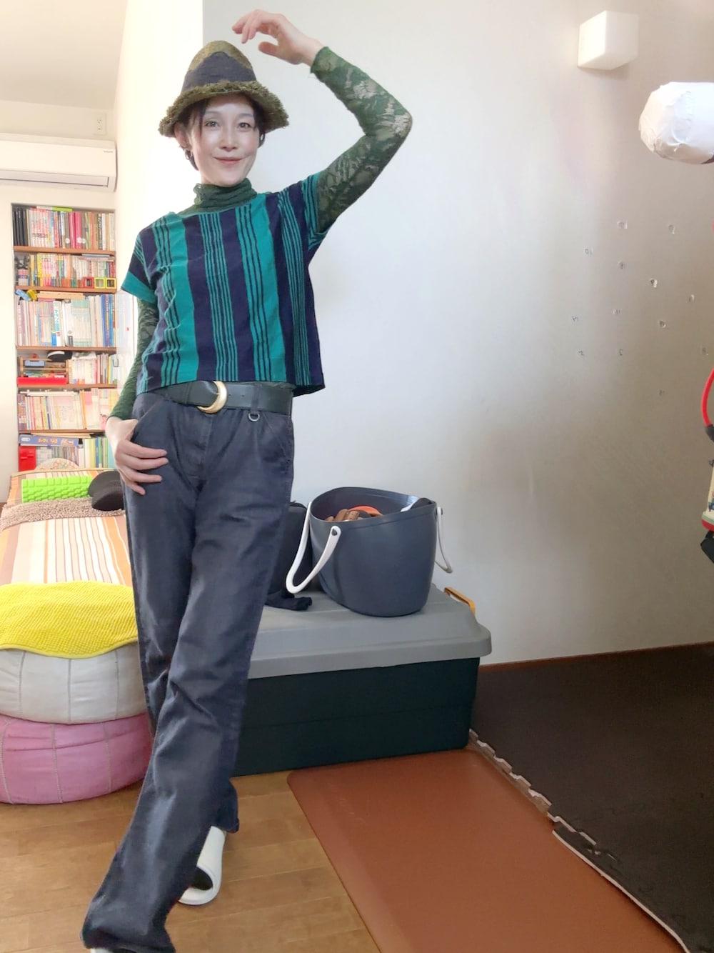 ボロ　たっつけ　ハンドメイドデニムパンツ ネイビーグリーン ボロたっつけハンドメイドデニムパンツ ネイビーグリーン