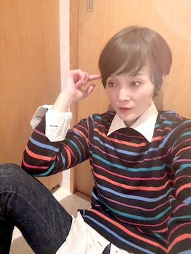 「ボーダーニット」｜T.Iさん（レディース・166cm）の秋コーディネート