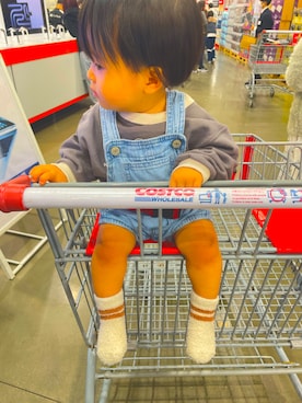 「アイテム（レッグウェア）」を使った、chrさん（キッズ・70cm）の秋コーディネート