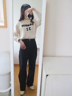 「LOWRYS FARM（ローリーズファーム）のストレッチヒールブーツ　851418（ブーツ）」を使った、𝑅  𝐼  𝑁  ☁️さん（レディース・159cm）の冬コーディネート