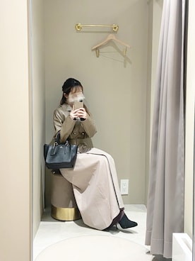 「RESEXXY（リゼクシー）のアイテム（トレンチコート）」を使った、諒香さん（レディース・150cm）の冬コーディネート