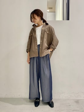 「シャツジャケット」｜「アイテム（ブルゾン）」を使った、chisakiさん（レディース・163cm）の春コーディネート