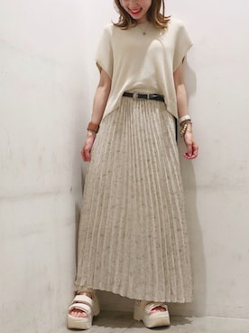 「消えそうな色コーデ」｜ヨシカワさん（レディース・150cm）の夏コーディネート