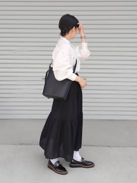 「150cm台コーデ」｜「アイテム（ローファー）」を使った、miniaさん（レディース・155cm）の秋コーディネート