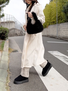 「ムートン」｜miniaさん（レディース・160cm）の冬コーディネート