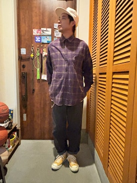 「Wrangler（ラングラー）のアイテム」を使った、ジェノサイダスさん（メンズ・171cm）の春コーディネート