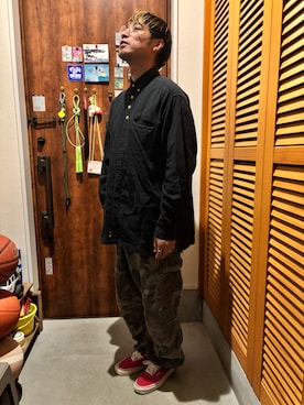 「VANS（バンズ）のアイテム（スニーカー、レッド系）」を使った、ジェノサイダスさん（メンズ・171cm）の春コーディネート