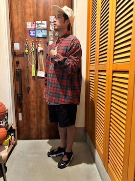 「L.L.Bean（エルエルビーン）のアイテム（シャツ/ブラウス、レッド系）」を使った、ジェノサイダスさん（メンズ・171cm）の春コーディネート