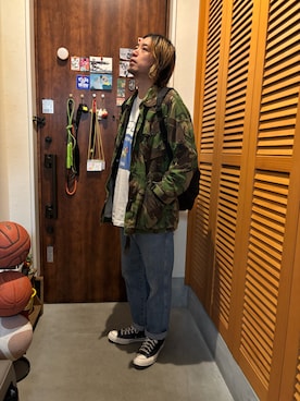 「Wrangler（ラングラー）のアイテム」を使った、ジェノサイダスさん（メンズ・171cm）の冬コーディネート