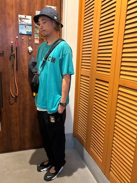 「アイテム（ハット、ブルー系）」を使った、ジェノサイダスさん（メンズ・171cm）の夏コーディネート