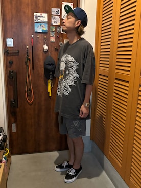 「アイテム（カーゴパンツ）」を使った、ジェノサイダスさん（メンズ・171cm）の夏コーディネート