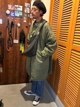 「アイテム（モッズコート）」を使った、ジェノサイダスさん（メンズ・171cm）の冬コーディネート