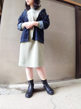 「デニムオーバーサイズシャツ」｜おみつさん（レディース・162cm）の秋コーディネート