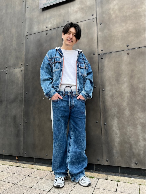 【新品2.7万】 DIESEL ディーゼル 肉厚スウェットで仕上げた デニム切り替え フルジップ パーカー ブルゾン S (B-769) DIESEL（ディーゼル）の「DIESEL SS22 メンズ デニム スウェット