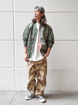 「AVIREX DEPOT」｜SASAMURAさん（メンズ・175cm）の夏コーディネート