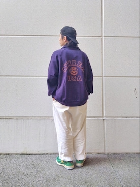 「AVIREX（アヴィレックス）のアイテム（スウェット）」を使った、SASAMURAさん（メンズ・175cm）の秋コーディネート