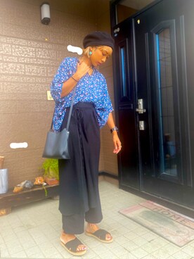 「GLOBAL WORK（グローバルワーク）のアイテム（ハンチング/ベレー帽）」を使った、ari0801さん（レディース・168cm）の夏コーディネート