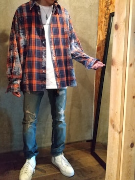「BIG MIKE（ビッグマイク）のアイテム」を使った、PLUSALPHA さん（メンズ・175cm）の春コーディネート