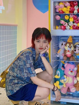 「盐系风格」｜可能可爱呵さん（レディース・155cm）の夏コーディネート