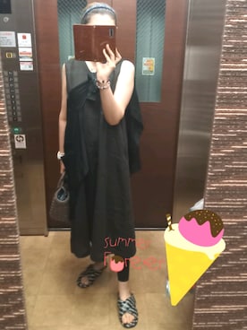「BALENCIAGA」｜「アイテム（ワンピース/ドレス）」を使った、理恵さん（レディース・172cm）の夏コーディネート