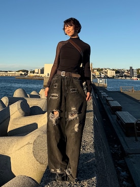 「アイテム（ベルト）」を使った、sayakaさん（レディース・163cm・20代）の秋コーディネート