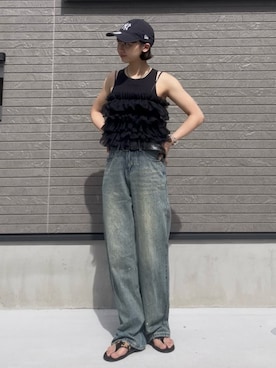 「アイテム（キャップ）」を使った、sayakaさん（レディース・163cm・20代）の夏コーディネート