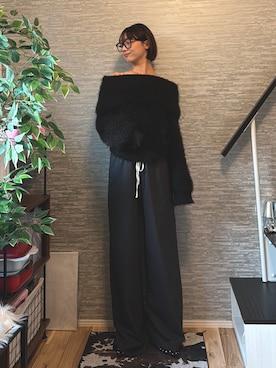 「アイテム（スラックス）」を使った、sayakaさん（レディース・163cm）の秋コーディネート