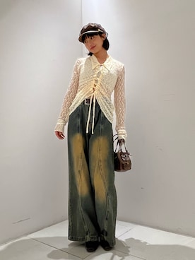 「アイテム（キャスケット）」を使った、sayakaさん（レディース・163cm）の秋コーディネート