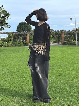 「アイテム（ストール/ショール）」を使った、sayakaさん（レディース・163cm）の秋コーディネート