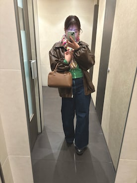 「マフラーコーデ」｜h_sさん（レディース・156cm）の冬コーディネート