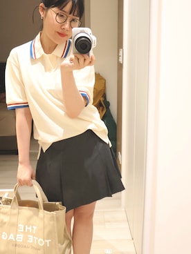 「MARC JACOBS（マークジェイコブス）のアイテム（トートバッグ）」を使った、skz_156さん（レディース・156cm）の春コーディネート