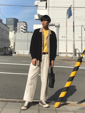 「MONKEY TIME（モンキータイム）のアイテム（ニット/セーター）」を使った、Kaiyaさん（メンズ・175cm）の春コーディネート