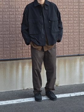 「daiwapier39のアイテム（ミリタリージャケット、ブラック系）」を使った、hasuさん（メンズ・178cm）の秋コーディネート