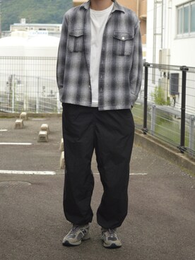 「NAUTICA（ノーティカ）のアイテム（シャツ/ブラウス、グレー系）」を使った、hasuさん（メンズ・178cm）の夏コーディネート