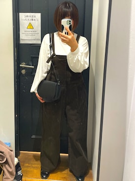 「レースアップシューズ」｜「アイテム（サロペット/オーバーオール）」を使った、greenさん（レディース・155cm）の秋コーディネート