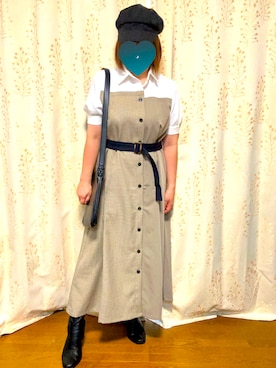 「アイテム（キャスケット）」を使った、greenさん（レディース・155cm）の秋コーディネート