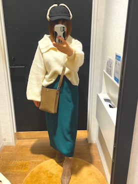 「RETRO GIRL（レトロガール）のアイテム（帽子）」を使った、greenさん（レディース・155cm）の冬コーディネート