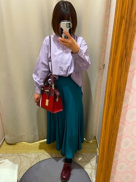 「& chouette（アンドシュエット）のアイテム（ハンドバッグ）」を使った、greenさん（レディース・155cm）の冬コーディネート