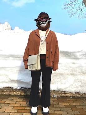 「DEVICE（デバイス）の【WEARISTA こーせ ×DEVICE コラボ】Rename フロントバックル ショルダーバッグ（ショルダーバッグ）」を使った、greenさん（レディース・155cm）の春コーディネート