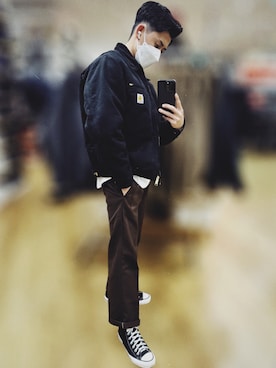 「Carhartt WIP（カーハートダブリューアイピー）のアイテム（ブルゾン）」を使った、Tomoさん（メンズ・167cm）の秋コーディネート