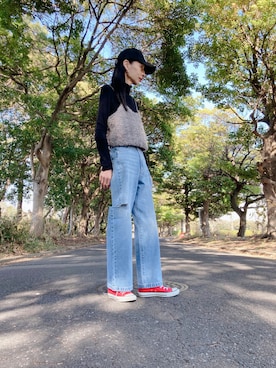 「でにむ」｜「アイテム（キャミソール）」を使った、YURIKOさん（レディース・166cm）の冬コーディネート