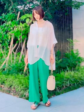 「アイテム（バッグ）」を使った、ほのかりんさん（レディース・166cm）の夏コーディネート