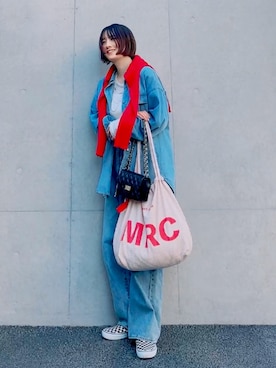 「アイテム（リング）」を使った、ほのかりんさん（レディース・166cm）の冬コーディネート