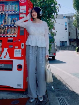 「アイテム（スウェットパンツ）」を使った、ほのかりんさん（レディース・166cm）の春コーディネート